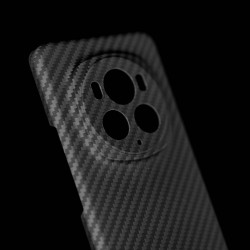 Husa fibra de carbon SILKASE pentru Honor Magic 6 Pro, aramid kevlar, negru 
