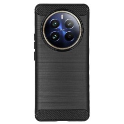 Husa Silicon carbon SILKASE pentru Realme 12 Pro, silicon, culoare negru
