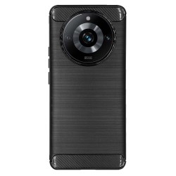 Husa Silicon carbon SILKASE pentru Realme 11 Pro, silicon, culoare negru