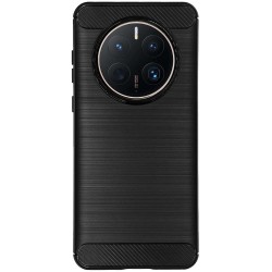 Husa Silicon carbon SILKASE pentru Huawei Mate 50 Pro, silicon, culoare negru