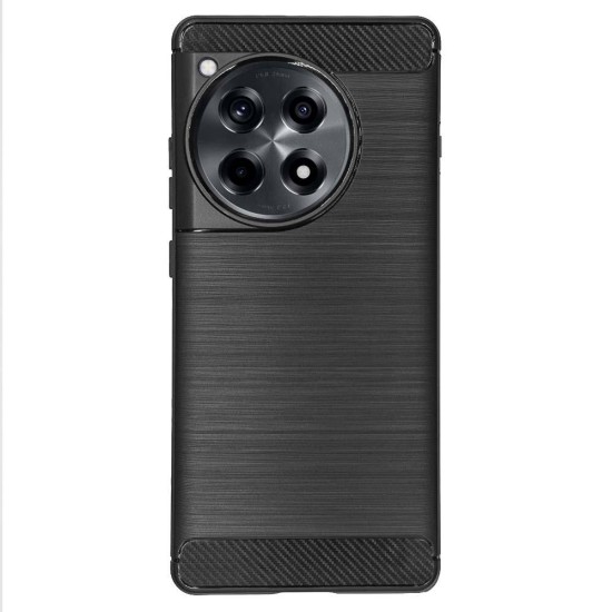 Husa Silicon carbon SILKASE pentru OnePlus 12R, silicon, culoare negru (Telefoane OnePlus, H2513) by www.silkase.ro