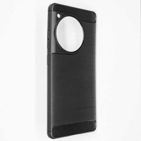 Husa Silicon carbon SILKASE pentru OnePlus 12R, silicon, culoare negru (Telefoane OnePlus, H2513) by www.silkase.ro