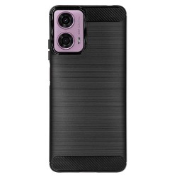 Husa Silicon carbon SILKASE pentru Motorola Moto G24, silicon, culoare negru