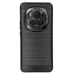 Husa Silicon carbon SILKASE pentru Honor Magic6 Pro, silicon, culoare negru