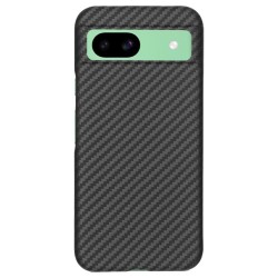 Husa fibra de carbon SILKASE pentru Google Pixel 8A, aramid kevlar, negru mat