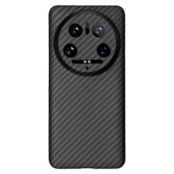 Husa fibra de carbon SILKASE pentru Xiaomi 14 Ultra, aramid kevlar, negru mat