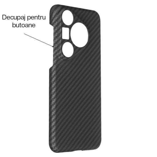 Husa fibra de carbon SILKASE pentru Huawei Pura 70 Pro, aramid kevlar, negru mat (SILKASE, Husa Kevlar) by www.silkase.ro Husa fibra de carbon SILKASE pentru Huawei Pura 70 Pro, aramid kevlar, negru mat (Nova 12i, H2578) by www.silkase.ro