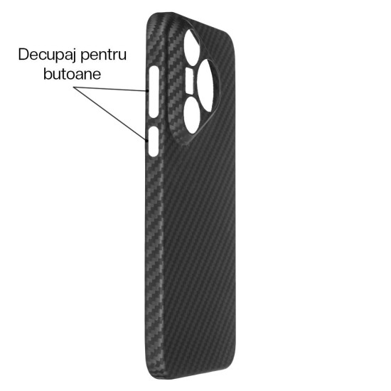 Husa fibra de carbon SILKASE pentru Huawei Pura 70, aramid kevlar, negru mat (SILKASE, Husa Kevlar) by www.silkase.ro Husa fibra de carbon SILKASE pentru Huawei Pura 70, aramid kevlar, negru mat (Pura 70, H2579) by www.silkase.ro