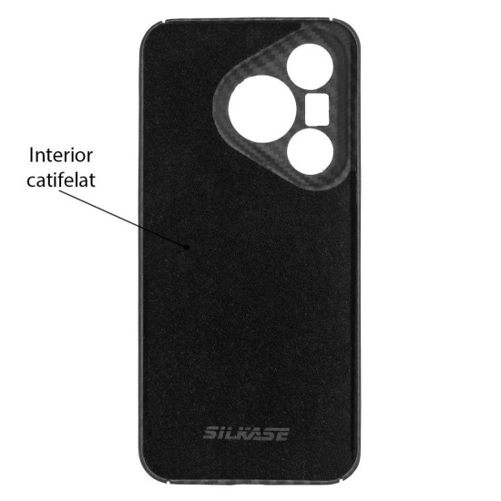 Husa fibra de carbon SILKASE pentru Huawei Pura 70, aramid kevlar, negru mat (SILKASE, Husa Kevlar) by www.silkase.ro Husa fibra de carbon SILKASE pentru Huawei Pura 70, aramid kevlar, negru mat (Pura 70, H2579) by www.silkase.ro