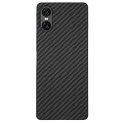 Husa fibra de carbon SILKASE pentru Sony Xperia 10 VI, aramid kevlar, negru mat