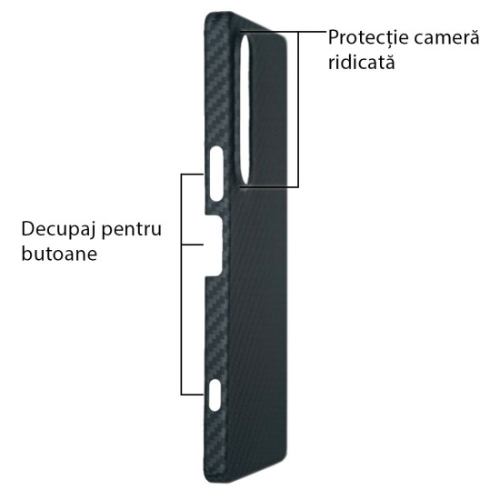 Husa fibra de carbon SILKASE pentru Sony Xperia 1 VI, aramid kevlar, negru mat (SILKASE, Xperia 1 VI) by www.silkase.ro Husa fibra de carbon SILKASE pentru Sony Xperia 1 VI, aramid kevlar, negru mat (Xperia 1 VI, H2582) by www.silkase.ro