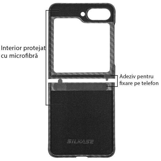 Husa fibra de carbon SILKASE pentru Samsung Galaxy Z Flip6/7 FE, aramid kevlar, negru mat (SILKASE, Z Flip 7 FE) by www.silkase.ro Husa fibra de carbon SILKASE pentru Samsung Galaxy Z Flip6/7 FE, aramid kevlar, negru mat (Z Flip 7 FE, H2584) by www.silkase.ro