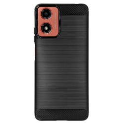 Husa Silicon carbon SILKASE pentru Motorola Moto G04, silicon, culoare negru