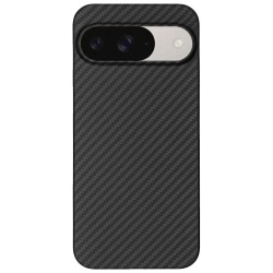 Husa fibra de carbon SILKASE pentru Google Pixel 9/9 Pro, aramid kevlar, negru mat