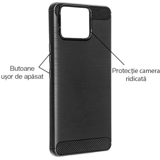 Husa Silicon carbon SILKASE pentru Asus Zenfone 11 Ultra, silicon, culoare negru (Zenfone 11 Ultra, H2588) by www.silkase.ro
