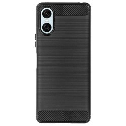 Husa Silicon carbon SILKASE pentru Sony Xperia 10 VI, silicon, culoare negru