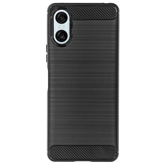 Husa Silicon carbon SILKASE pentru Sony Xperia 10 VI, silicon, culoare negru (Xperia 10 VI, H2589) by www.silkase.ro