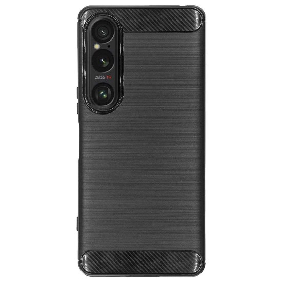 Husa Silicon carbon SILKASE pentru Sony Xperia 1 VI, silicon, culoare negru (Xperia 1 VI, H2590) by www.silkase.ro