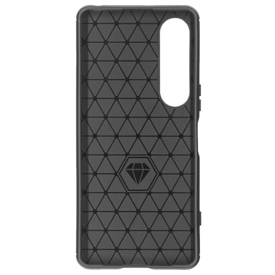 Husa Silicon carbon SILKASE pentru Sony Xperia 1 VI, silicon, culoare negru (Xperia 1 VI, H2590) by www.silkase.ro