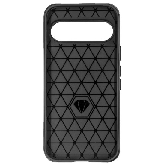 Husa Silicon carbon SILKASE pentru Google Pixel 9 Pro, silicon, culoare negru (Telefoane Google, H2592) by www.silkase.ro