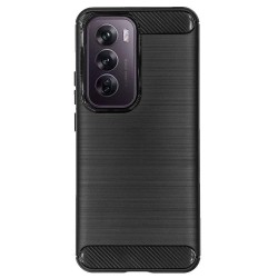 Husa Silicon carbon SILKASE pentru Oppo Reno 12 Pro, silicon, culoare negru