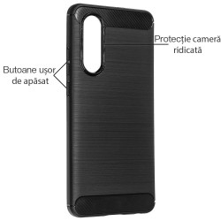 Husa Silicon carbon SILKASE pentru OnePlus Nord CE4 Lite, silicon, culoare negru