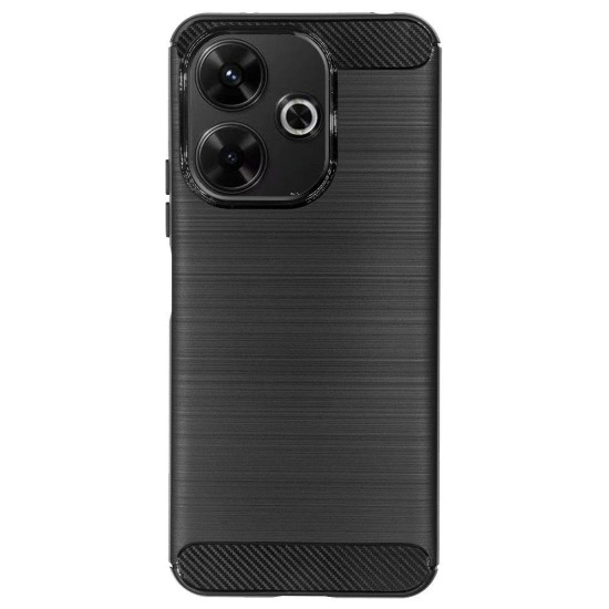 Husa Silicon carbon SILKASE pentru Xiaomi Redmi 13, silicon, culoare negru (Poco F6, H2599) by www.silkase.ro