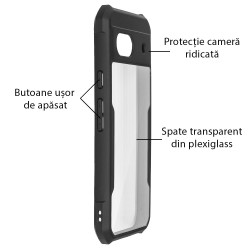 Husa Antigravity SILKASE pentru Google Pixel 8a , AntiShock, negru/transparent