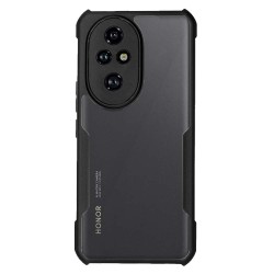 Husa Antigravity SILKASE pentru Honor 200 Pro, AntiShock, negru/transparent