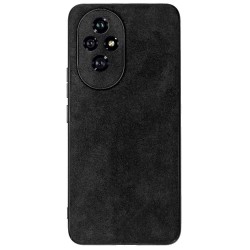Husa Alcantara SILKASE pentru Honor 200 Pro, material soft, culoare negru