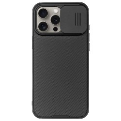 Husa Nillkin pentru Apple iPhone 16 Pro Max, camera privacy, plastic negru