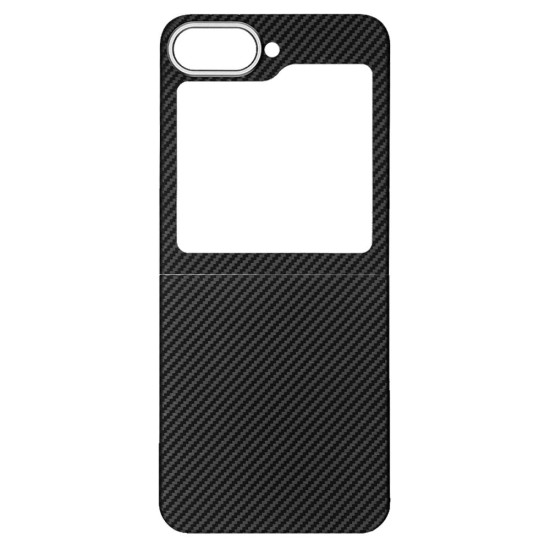 Husa fibra de carbon SILKASE pentru Samsung Galaxy Z Flip6/7 FE, Magsafe, aramid kevlar, metal camera protection, negru mat (Z Flip 7 FE, H2625) by www.silkase.ro