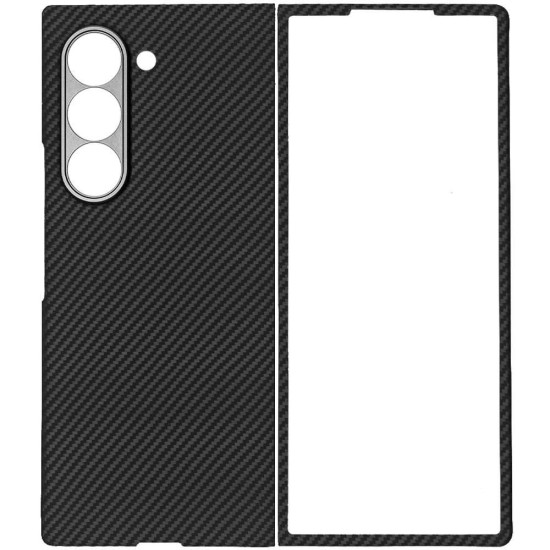 Husa fibra de carbon SILKASE pentru Samsung Galaxy Z Fold 6, Magsafe, aramid kevlar, metal camera protection, negru mat (Telefoane Samsung, H2626) by www.silkase.ro