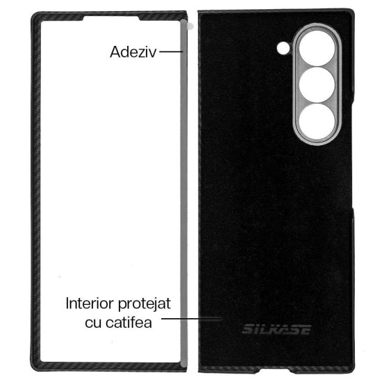 Husa fibra de carbon SILKASE pentru Samsung Galaxy Z Fold 6, Magsafe, aramid kevlar, metal camera protection, negru mat (Telefoane Samsung, H2626) by www.silkase.ro