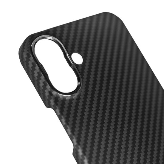 Husa fibra de carbon MagSafe SILKASE pentru Apple iPhone 16 Plus, aramid kevlar, metal camera, negru (iPhone 16 Plus, H2628) by www.silkase.ro