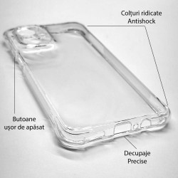 Husa Antishock SILKASE pentru Motorola Moto g55, protectie camera, silicon transparent
