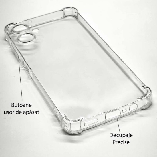Husa Antishock SILKASE pentru Samsung Galaxy A06, protectie camera, silicon transparent (Telefoane Samsung, H2656) by www.silkase.ro