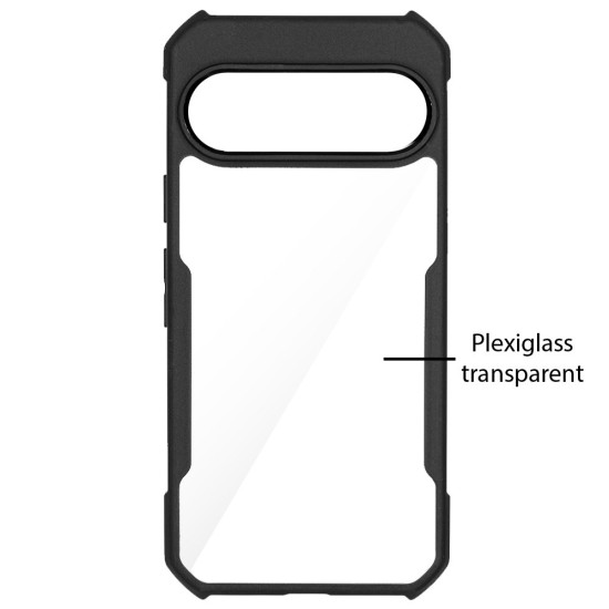 Husa Antigravity SILKASE pentru Google Pixel 9/9 Pro , AntiShock, negru/transparent (Telefoane Google, H2660) by www.silkase.ro