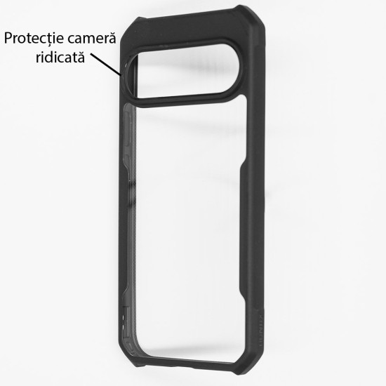 Husa Antigravity SILKASE pentru Google Pixel 9/9 Pro , AntiShock, negru/transparent (Telefoane Google, H2660) by www.silkase.ro