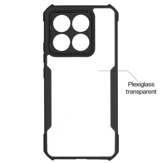 Husa Antigravity SILKASE pentru Xiaomi 14T,  AntiShock, negru/transparent (Mix Flip, H2665) by www.silkase.ro