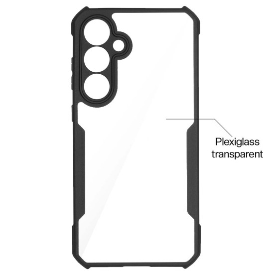 Husa Antigravity SILKASE pentru Samsung Galaxy S24 FE,  AntiShock, negru/transparent (Telefoane Samsung, H2667) by www.silkase.ro
