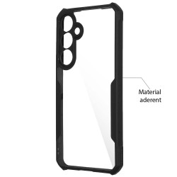 Husa Antigravity SILKASE pentru Samsung Galaxy S24 FE,  AntiShock, negru/transparent