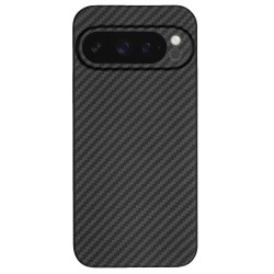 Husa fibra de carbon SILKASE pentru Google Pixel 9 Pro, aramid kevlar, negru mat
