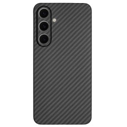 Husa fibra de carbon SILKASE pentru Samsung Galaxy S24 FE, aramid kevlar, negru mat