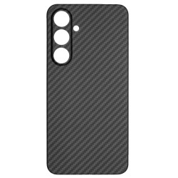 Husa fibra de carbon SILKASE pentru Samsung Galaxy S24 FE, aramid kevlar, negru mat Husa fibra de carbon SILKASE pentru Samsung Galaxy S24 FE, aramid kevlar, negru mat