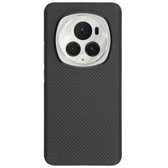 Husa fibra de carbon Magsafe SILKASE pentru Honor Magic 6 Pro, aramid kevlar, negru mat (Magic6 Pro, H2680) by www.silkase.ro