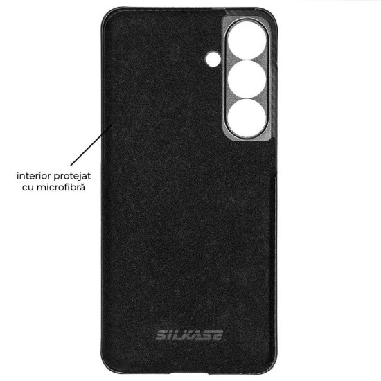 Husa fibra de carbon MagSafe SILKASE pentru Samsung S25, aramid kevlar, metal camera, negru mat (S25, H2681) by www.silkase.ro