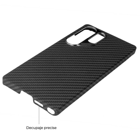 Husa fibra de carbon MagSafe SILKASE pentru Samsung S25 Ultra, aramid kevlar, metal camera, negru mat (S25 Ultra, H2683) by www.silkase.ro
