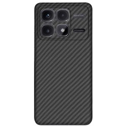 Husa fibra de carbon SILKASE pentru Xiaomi Redmi K70 Ultra, camera protection, negru mat
