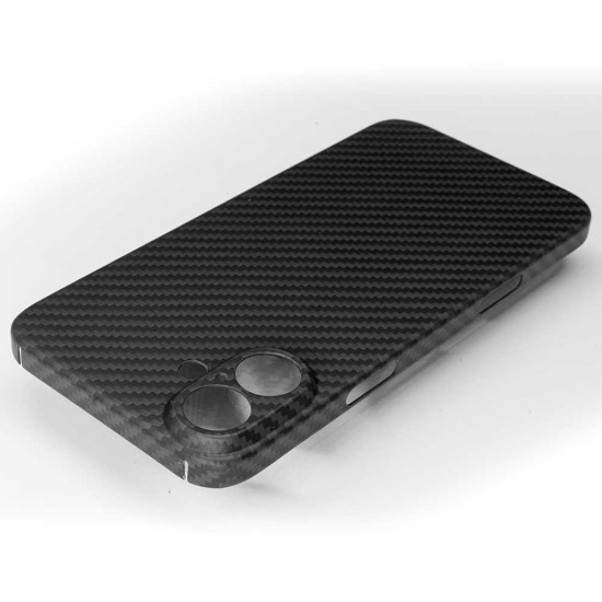 Husa fibra de carbon SILKASE pentru Apple iPhone 16, camera protection, negru mat (iPhone 16, H2688) by www.silkase.ro